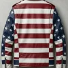 Independence Day American Flag Leather Jacket Back