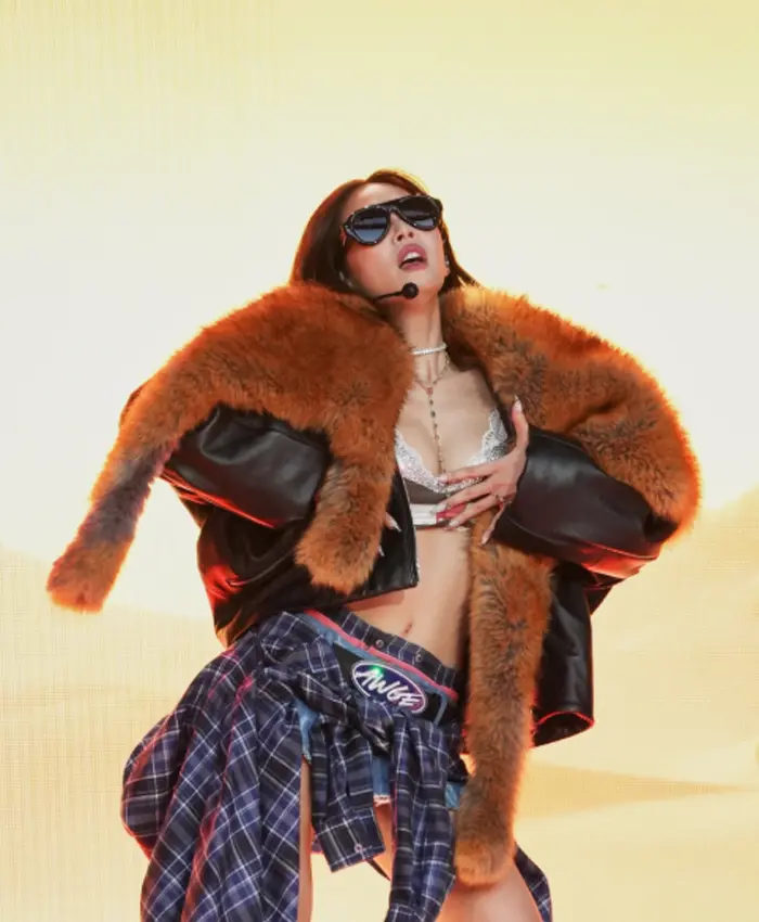 Jennie Governors Ball Music Festival 2026 Sheraling Leather Jacket
