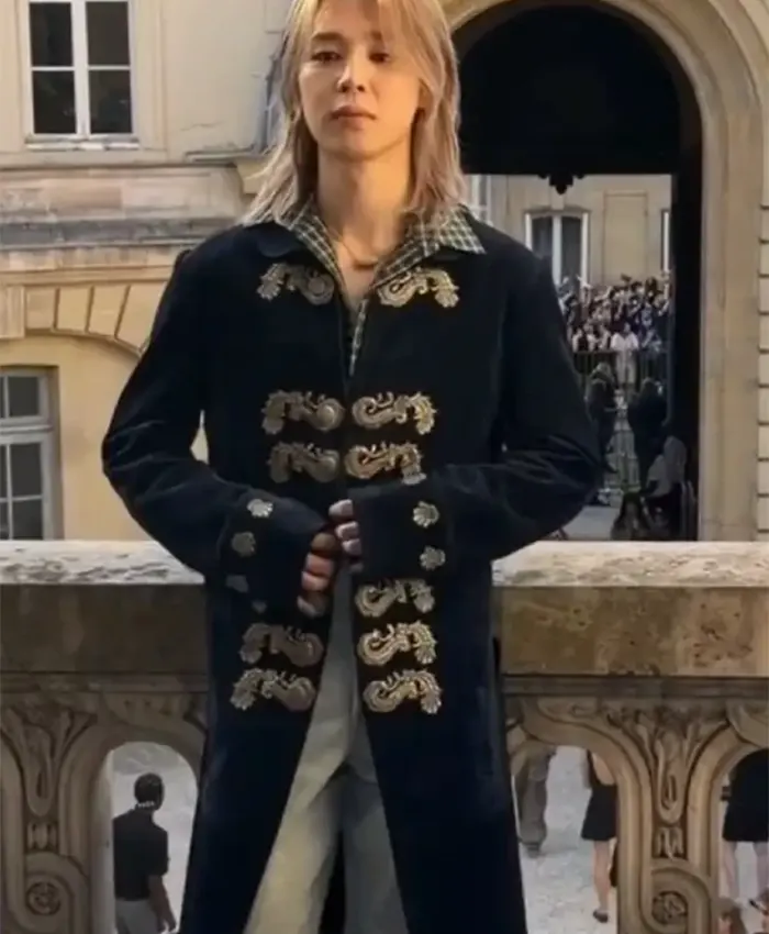Jimin Dior Fashion Show Napoleon Coat Front