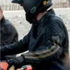 Jonathan Moreno In the Grey Leather Jacket Left