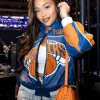 Jordyn Woods NY Knicks Towns 32 Jacket Front