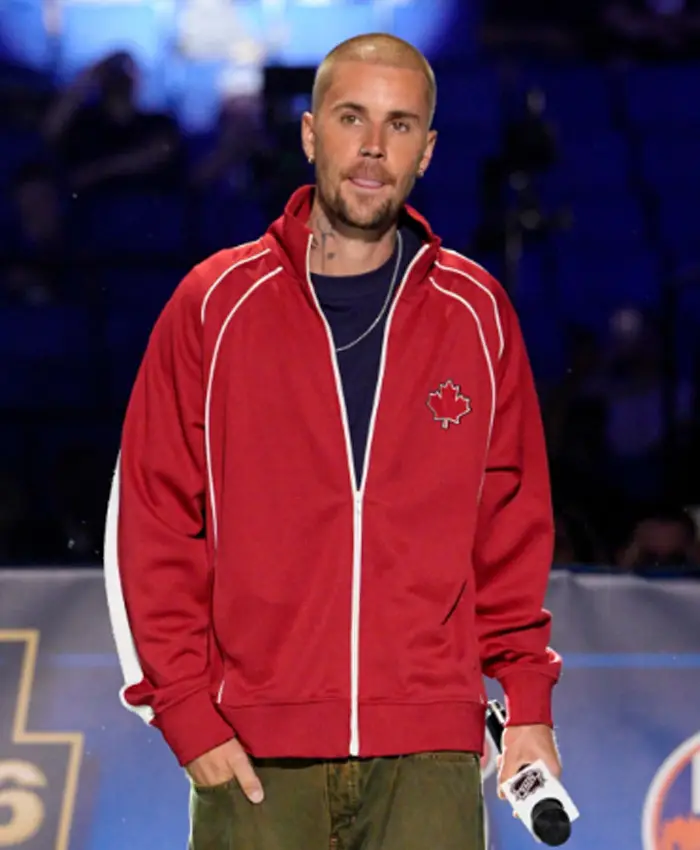 Justin Bieber Canada Maple Leaf Red Jacket