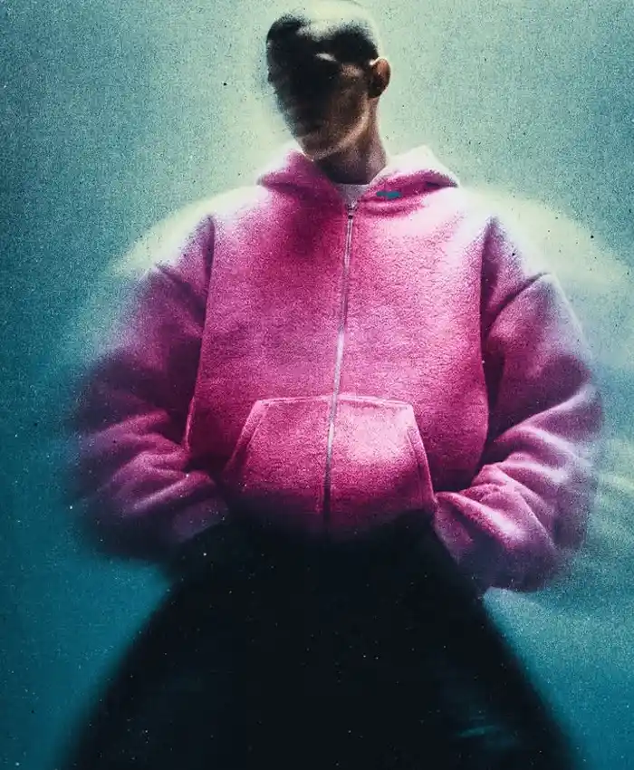 Justin Bieber x SKYLRK Pink Hooded Jacket Front