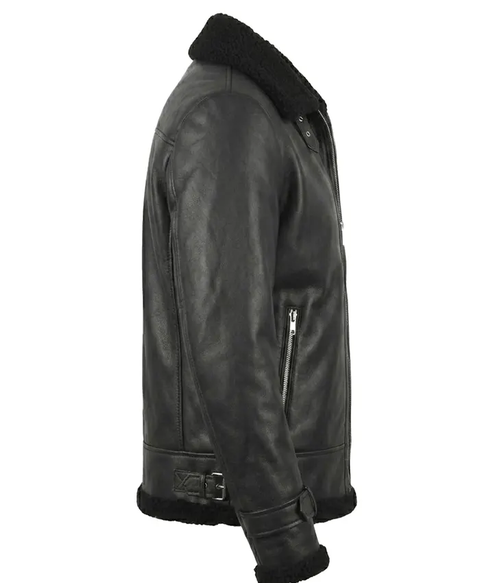 Karla Dixon Reacher S02 Black Leather Jacket Right Side