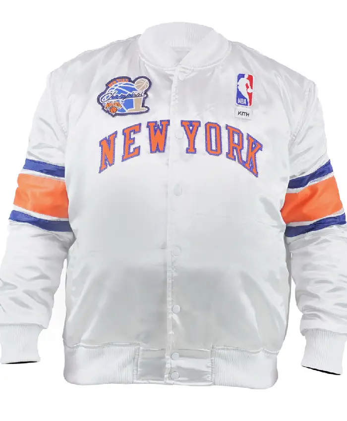 Kith NY Knicks 2026 Champions White Bomber Jacket