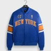 Kith for the New York Knicks 2026 Blue Satin Bomber Jacket