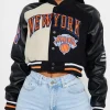 Knicks Jump Shot Black Bomber Jacket Front