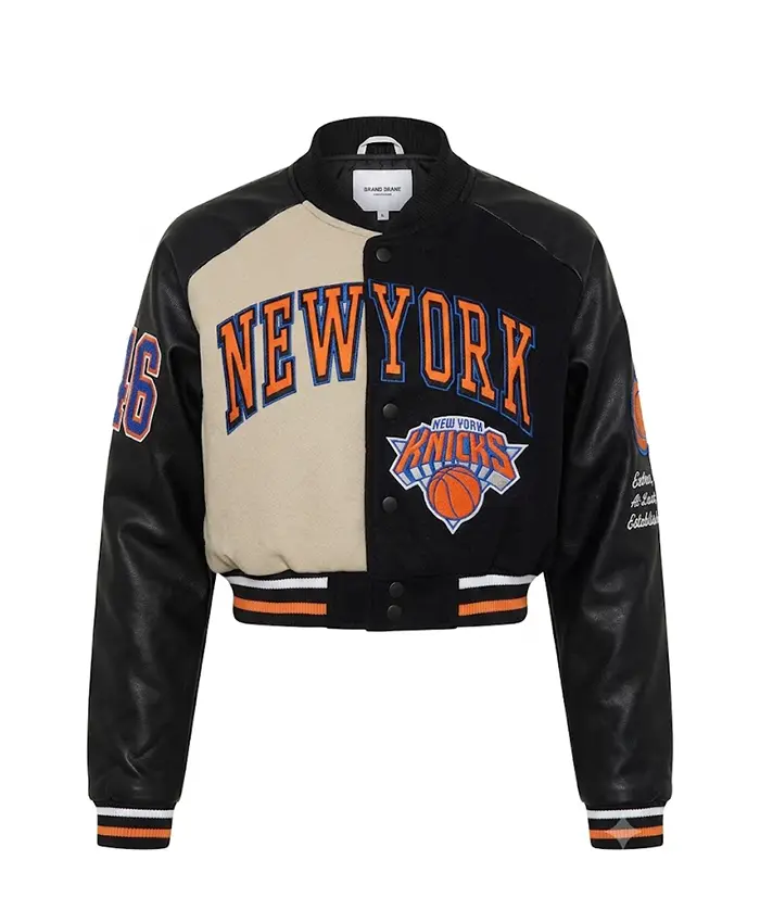 Knicks Jump Shot Black Bomber Jacket
