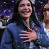 Kylie Jenner Basketball Finals Game 4 Denim Jacket Closeup