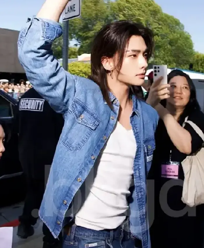 Los Angeles 2026 Hyunjin Blue Denim Jacket