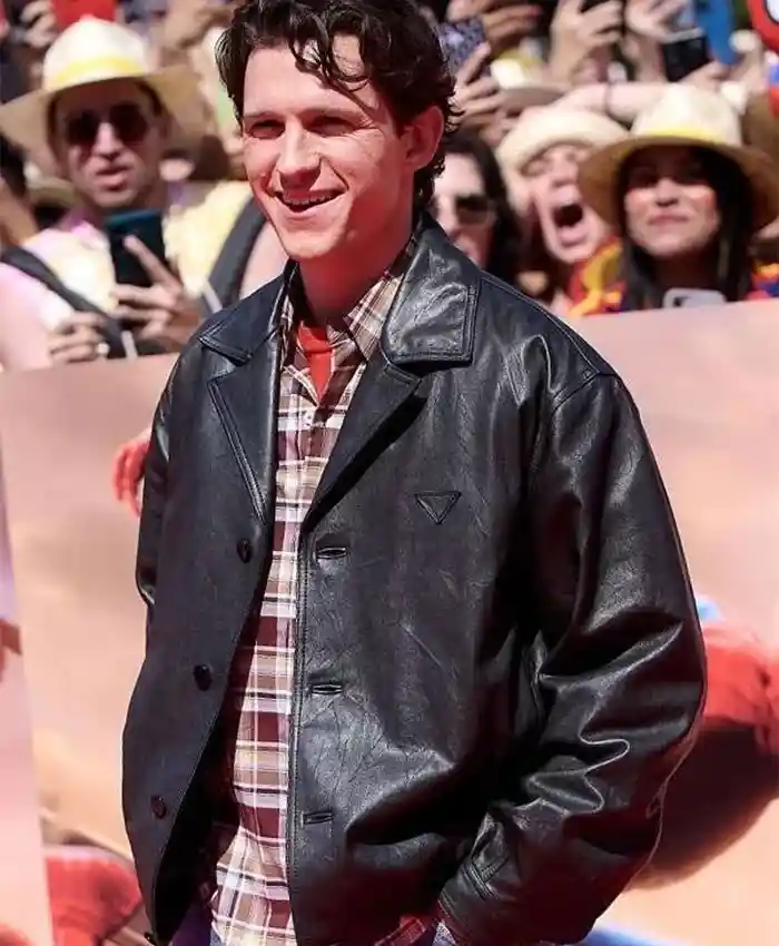 Madrid Event Spider Man Tom Holland Leather Jacket