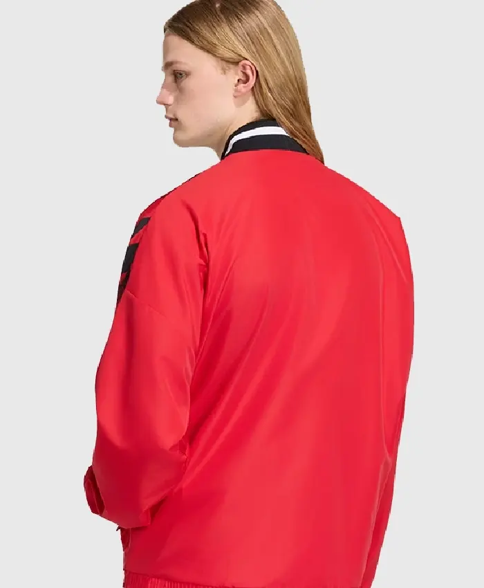Manchester United Adidas Stadium Track Jacket Red Back