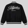 Mitchell & Ness Black Authentic Wool Varsity Jacket Back