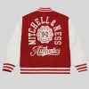 Mitchell & Ness Red Authentic Branded Letterman Jacket Back