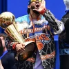 NY Knicks Championship Parade 2026 Karl-Anthony Towns Jacket For Sale