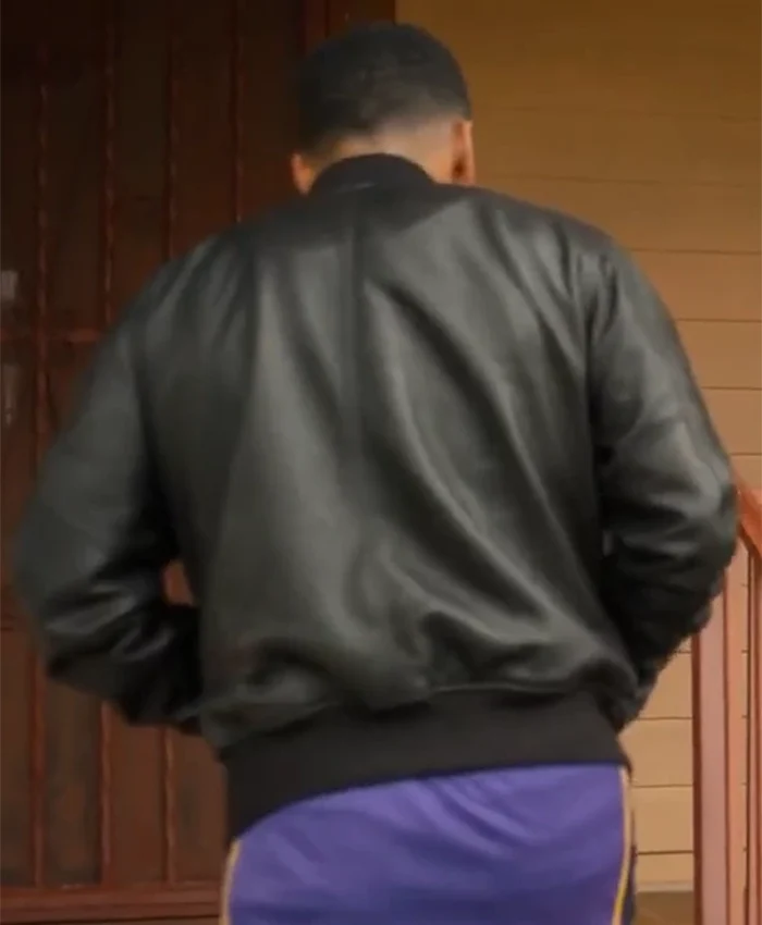 Nemesis Isaiah Stiles Black Leather Bomber Jacket Back