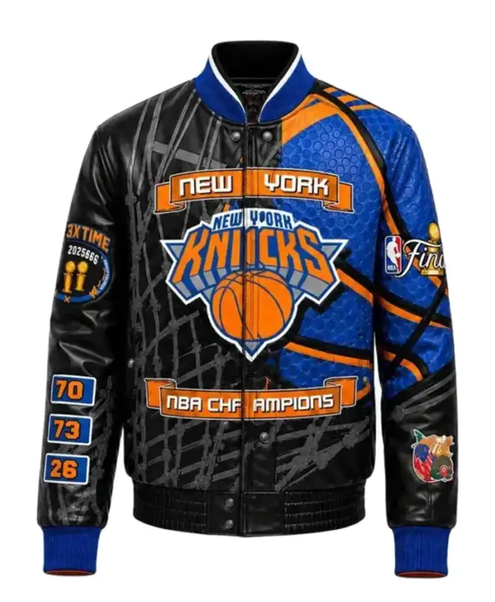 New York Knicks 2026 Champions Vegan Leather Jacket