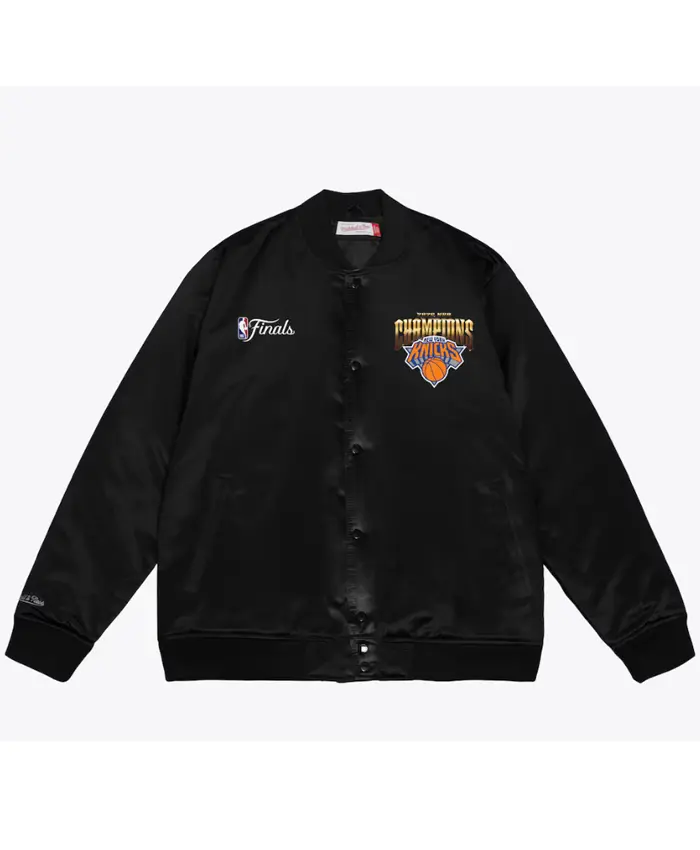 New York Knicks Black 2026 Champions Black Satin Jacket For Sale