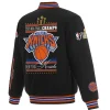 New York Knicks Champions 2026 Black Reversible Wool Jacket Back