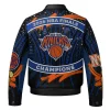 New York Knicks Navy & Orange 2026 Leather Jacket For Sale