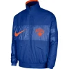 New York Knicks Nike Blue Courtside Versus Capsule Jacket Front