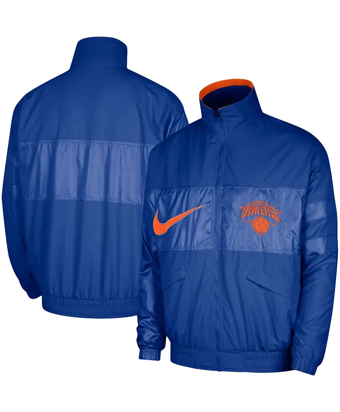 New York Knicks Nike Blue Courtside Versus Capsule Jacket