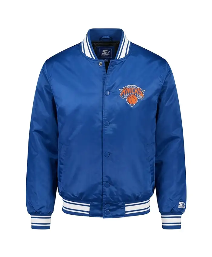 New York Knicks Starter Blue Final Buzzer Satin Varsity Jacket