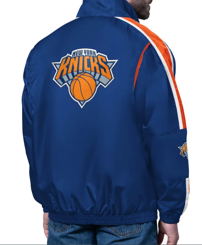 New York Knicks Starter Blue Freestyle Lightweight Jacket Back