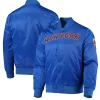 New York Mets Royal Blue Satin Bomber Jacket