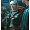 Off Campus S01 Julia Sarah Stone Green Leather Jacket