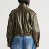 Off Campus S01 Julia Sarah Stone Green Leather Jacket Back