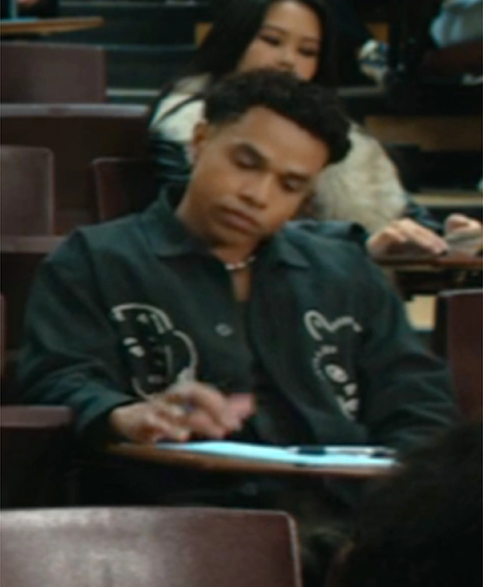 Off Campus S01 Miles Gutierrez-Riley Cat & Dog Graphic Jacket For Sale
