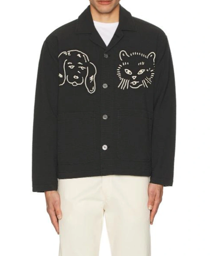 Off Campus S01 Miles Gutierrez-Riley Cat & Dog Graphic Jacket Front