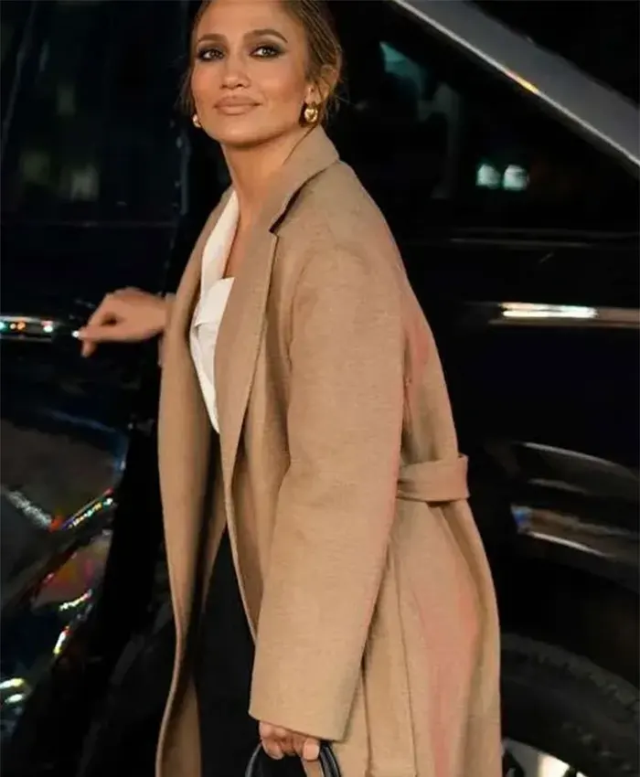 Office Romance Jennifer Lopez Trench Wool Coat