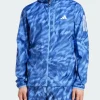 Own The Run Allover Print Blue Jacket Front