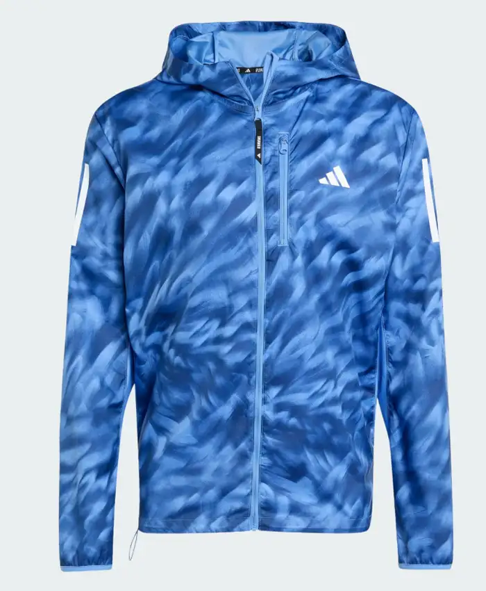 Own The Run Allover Print Blue Jacket