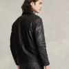Polo Ralph Lauren Black and Brown Leather Jacket