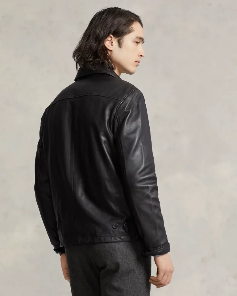 Polo Ralph Lauren Black and Brown Leather Jacket