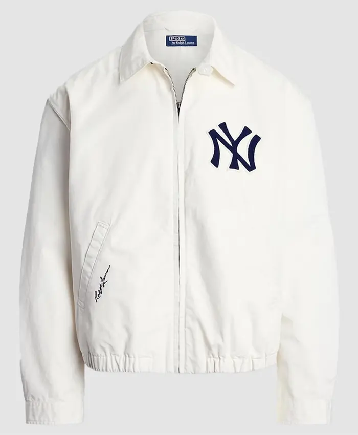 Polo Ralph Lauren White Yankees Chino Jacket Front