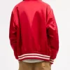 Press Junket 2026 “Off Campus” Jalen Thomas Brooks Red Jacket Back