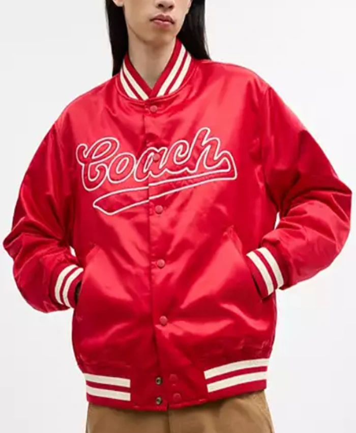 Press Junket 2026 “Off Campus” Jalen Thomas Brooks Red Jacket Front
