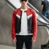 Proud Filip Raczynski Red & Black Striped Moto Jacket