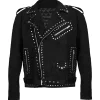 SNL Ryan Gosling studded black leather jacket with edgy detailing