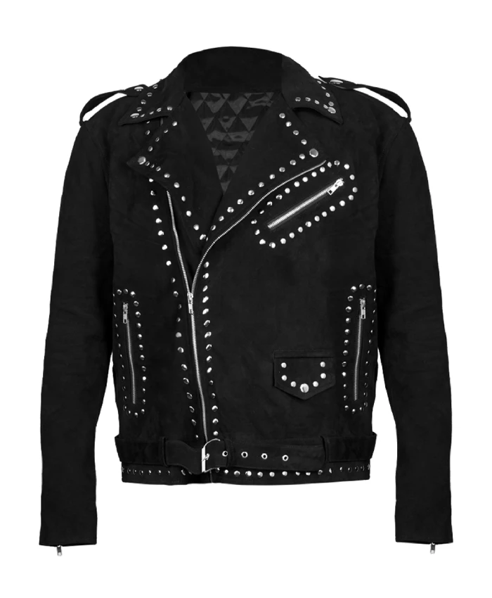 SNL Ryan Gosling studded black leather jacket with edgy detailing