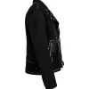 SNL Ryan Gosling leather jacket with silver stud embellishments