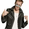 SNL Ryan Gosling Studded Leather Jacket Front Side