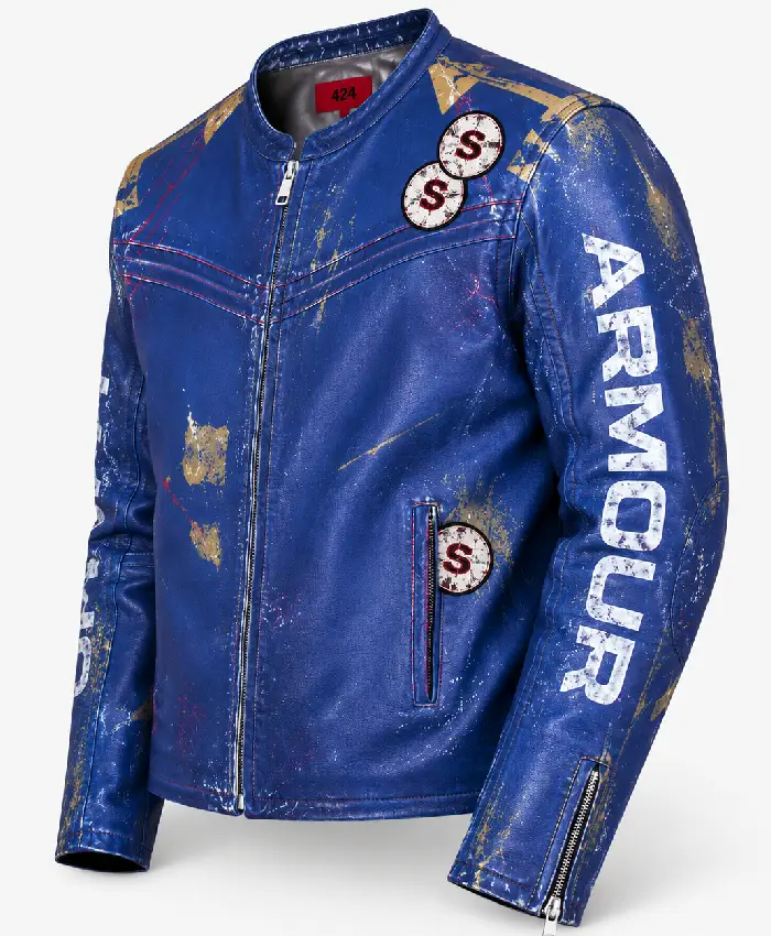 Buy 424 x Under Armour 2026 World Cup Blue Leather Jacket For Sale