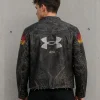 424 x Under Armour Black Leather Jacket
