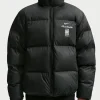 Buy Men's South Korea x Peaceminusone Black Zip-up Puffer Jacket