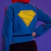 Supergirl Shield Cropped Hooded Jacket Back